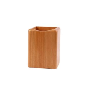 Quality Square shaped Beech wooden pen holder wholesale