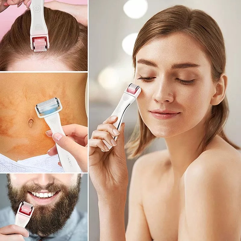3 IN 1 LED Microneedle Roller Kit LED 0.5 mm Dr. pen Derma Roller Derma Rolling System