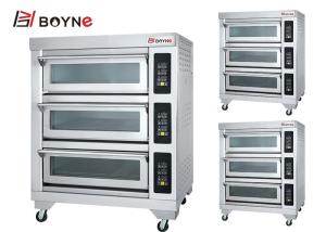 Quality Stainless steel Comercial Microcomputer Three Deck Six Trays Electric Bakery Oven wholesale