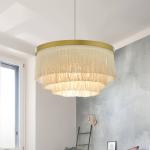Round Chandelier Lighting Dining room Bar Kitchen fringe lamp suspension light