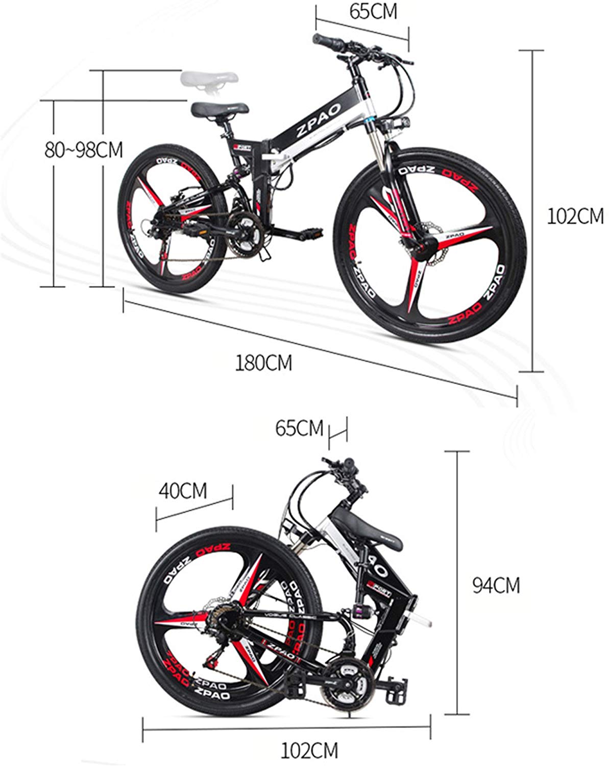 21 Speed Electric Folding Bike 48V 120Km Long Range 26 Inch Wheel Ebike