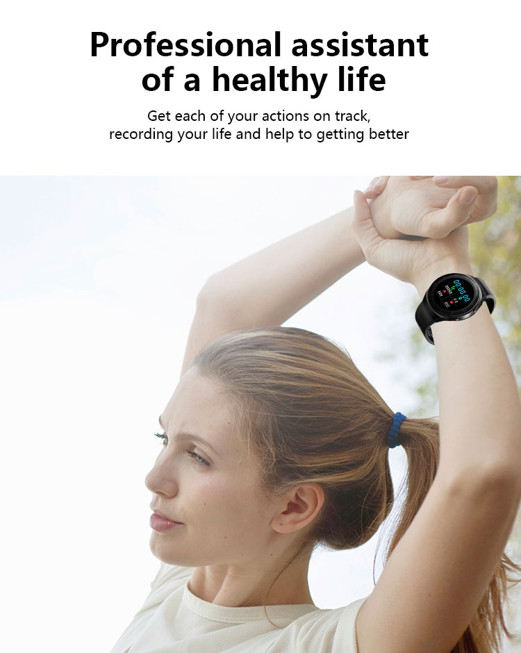 3D Round Shape Smartwatch ROHMS Digital Heart Rate Watch Blood Pressure Pedometer Wrist