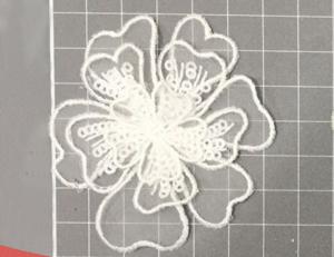 Quality Garment Accessories Embroidery Organza Applique Flower with Sequin wholesale