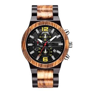 Quality 23cm Automatic Wood Watch Chronograph Luminous Waterproof Wood wholesale