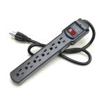 Customized Male End Type NEMA 5-15P Portable 6 Outlet Surge Protector American