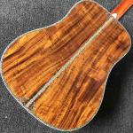 AAA Deluxe Solid KOA Top 41" Abalone Inlays Ebony Fingerboard Acoustic Guitar