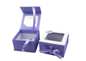 Quality Cream Packing Magnetic Flap Box With PVC Window , Snap Shut Boxes Fashion wholesale