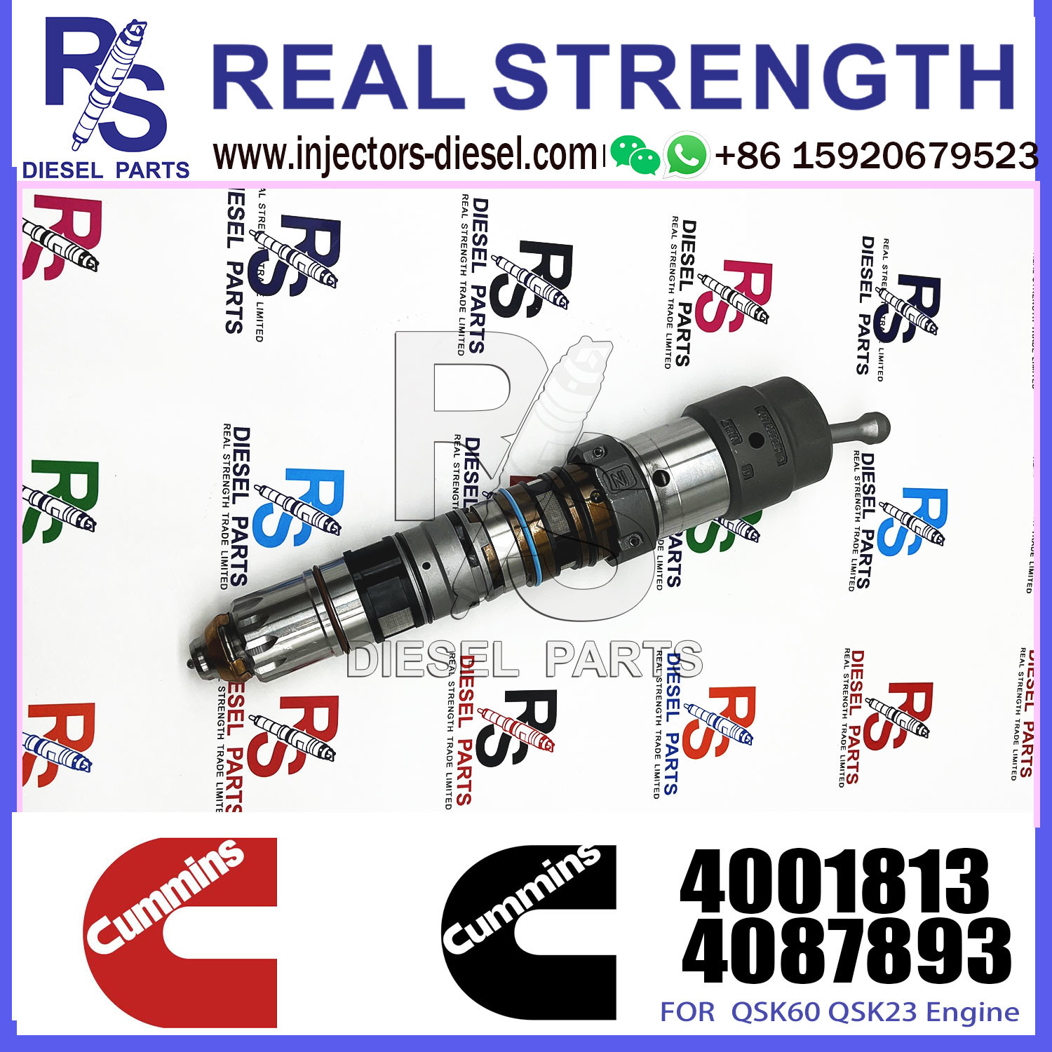 4088428 QSK23 Diesel Engine Common Rail Fuel Injector 4001813 4087893 4326780 4088416 4326781