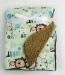 Soft 2 Layer Cartoon Print Blanket Baby Flannel Fleece Blanket 100% Polyester
