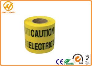 Quality Underground Warning Yellow Black Warning Tape , Adhesive Danger Barricade Tape wholesale