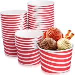 Leakproof Red Dessert Bowls 10 Oz Tea Party Disposable Paper Cups