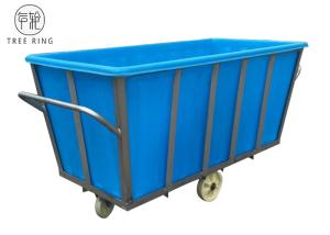 Quality Polyethylene Linen Industrial Plastic Laundry Trolley Basket On Wheels 2100 * 1080 * H880 Mm K1300L wholesale
