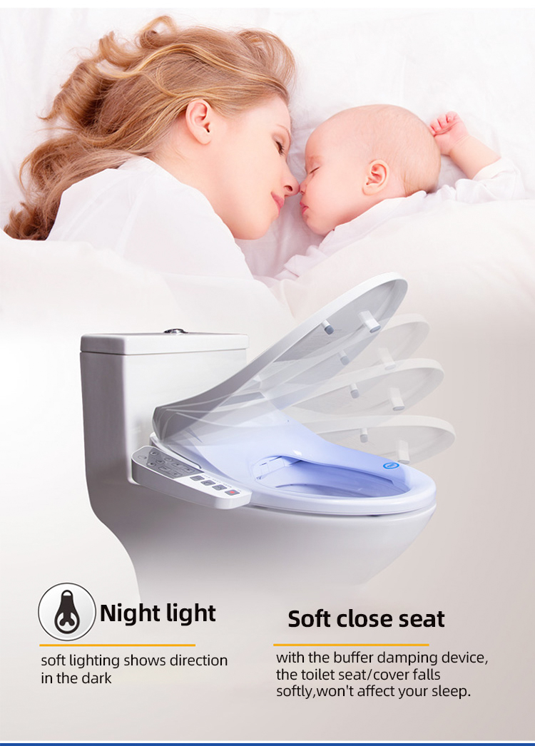 Sanitary Ware Smart Toilet Seat Cover , Heated Toilet Seat Bidet ISO Approved