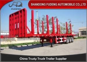 Quality Timber Transport Logging Semi Trailer , 2 / 3 Axles Flatbed Trailer wholesale
