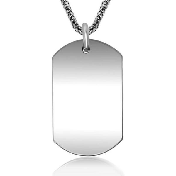 Men's Titanium Stainless Steel Dog Tag Necklace with 20 Inches or 24 Inches