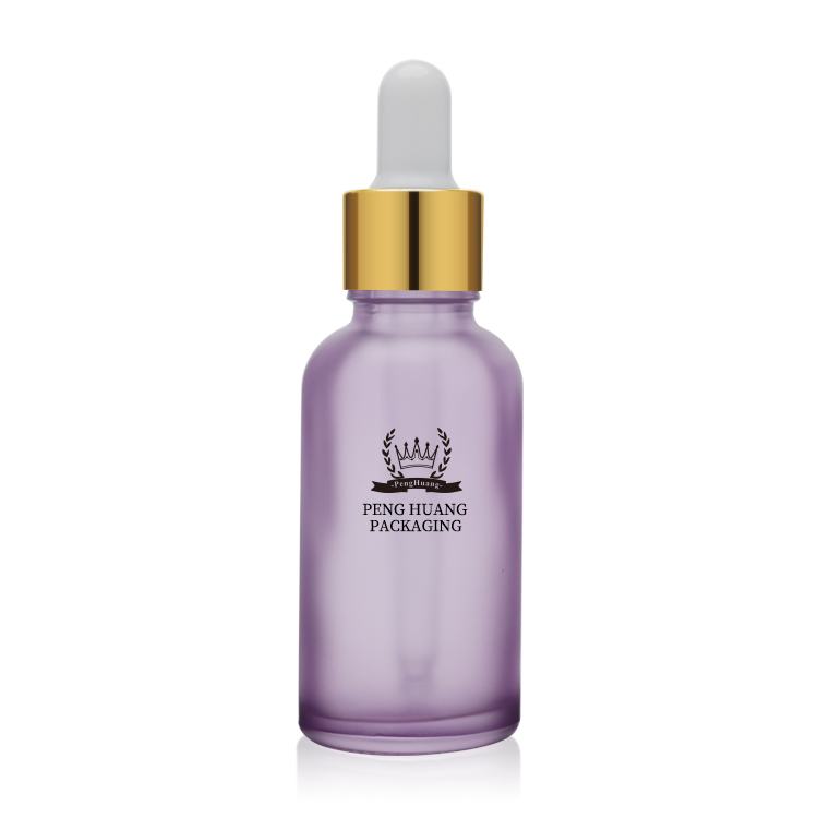 Colored 30ml 50ml Essential Oil Dropper Bottles glass Base aluminum Collar