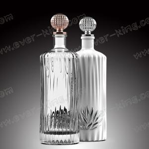 Quality Whisky Brandy Empty Glass Bottles 750ml With Stopper Cork wholesale