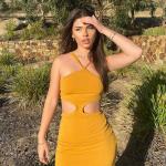 Halter Hollow Women's Summer Vacation Dresses Sleeveless Mid Length