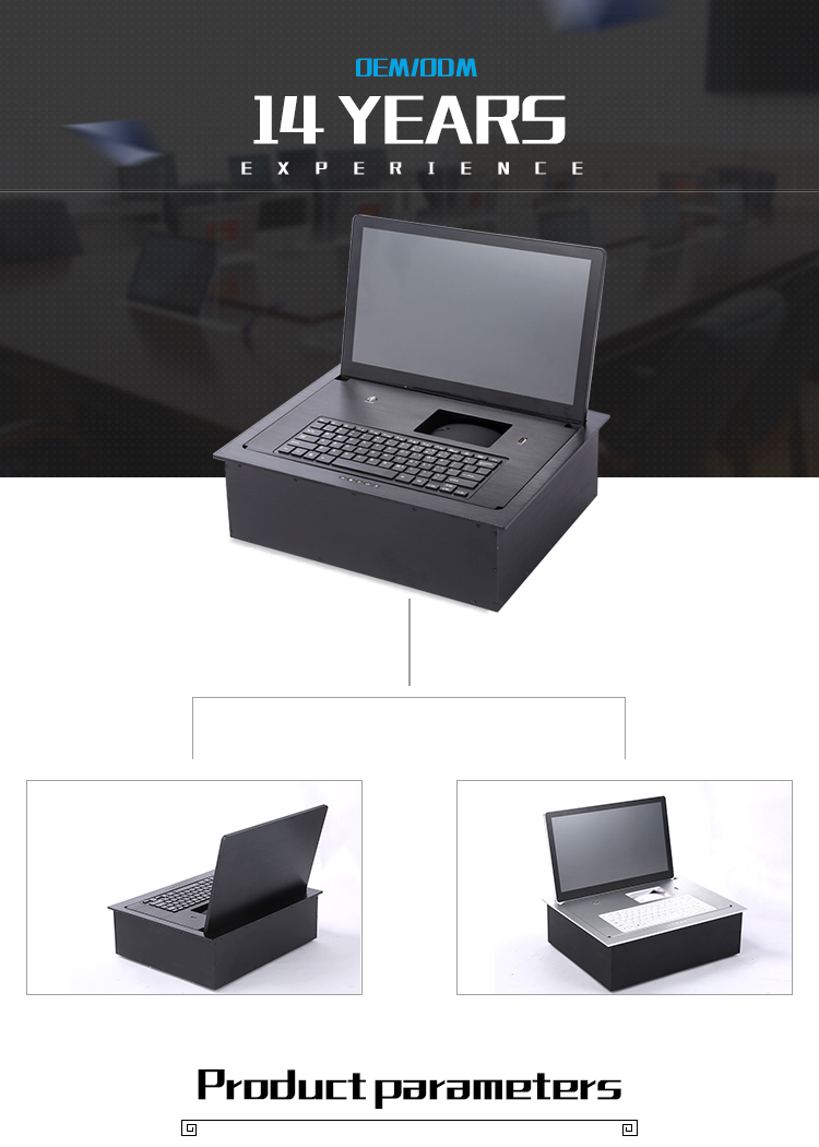 ODM Flip Up Monitor 17" Flip Down Monitor 105 Degree
