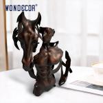 Indoor Metal Art Men And Horse Bronze Sculpture