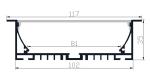 Heat Dissipation Recessed LED Profile Oblong Aluminum Channel 117*35mm Anodized