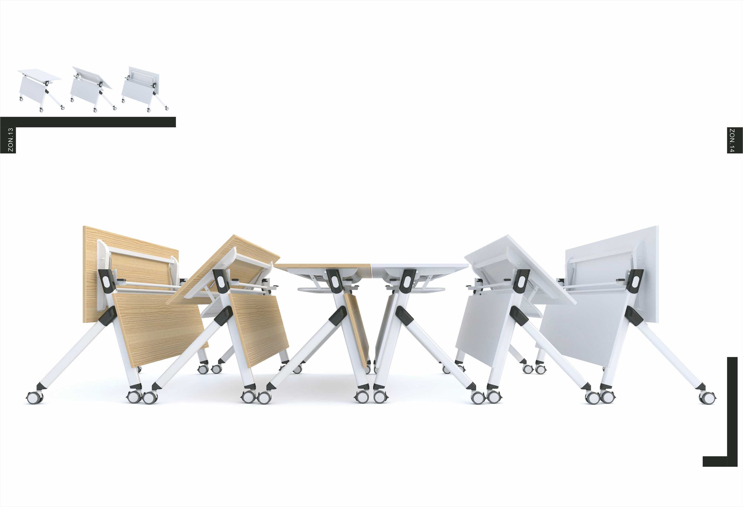 Adjustable Conference Table Chairs With Wheels ISO Certificated