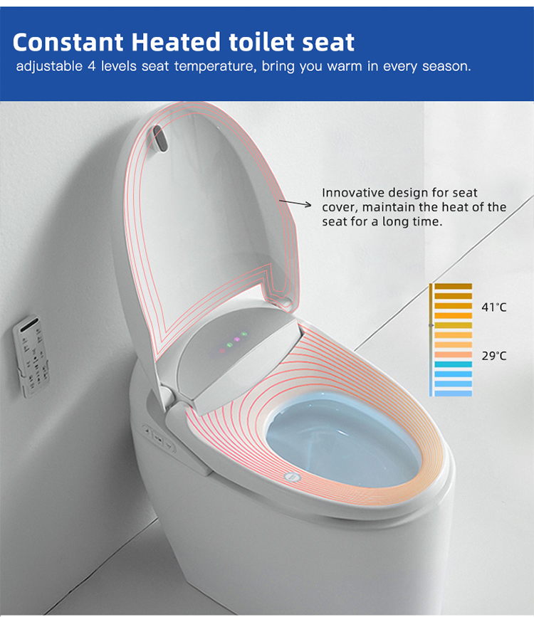 Automatic Flush One Piece Round Toilet , Integrated Electric Toilet