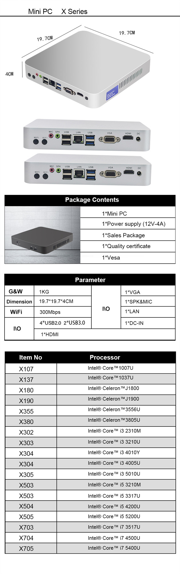 I5 Portable Mini PC Host Computer For Conference Room Barebone System