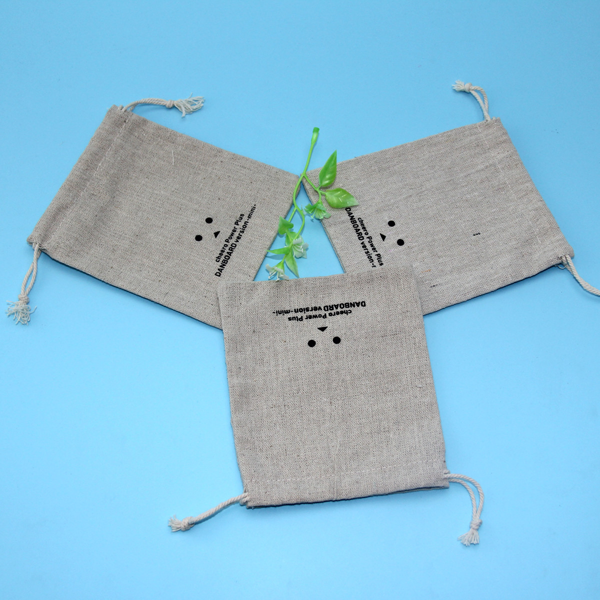 Silk Printing Cotton Rope Linen Jute Drawstring Bag