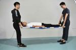Blue Two Automatic Folding Medical Stretcher For Ambulance 6.5 Kg 185CM