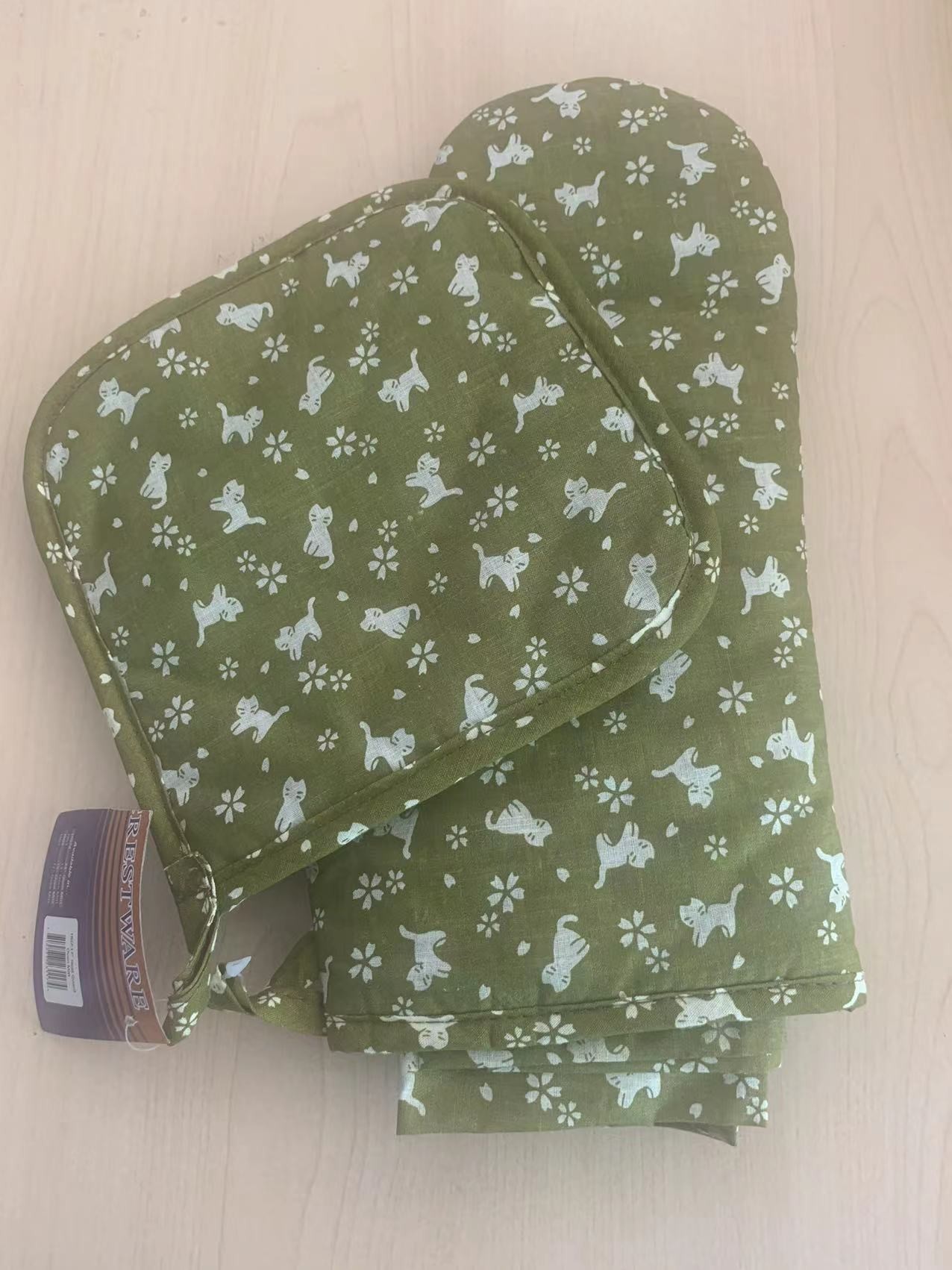 2021 Customized printed heat resistant sublimation oven mitts and pot holders sets
