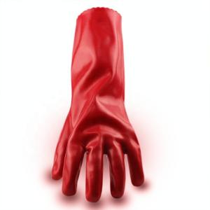 Quality Safety Cuff Red PVC Dipped Chemical Resistant Gloves 18'' wholesale
