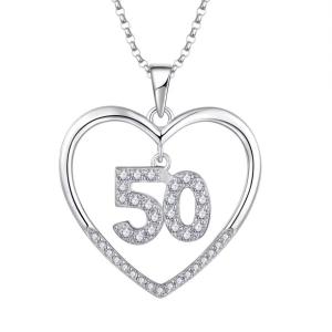 Quality YASVITTI Custom Fashion 925 Sterling Silver Heart Necklace Number 50 and 30 Pendant Necklace Wholesale wholesale