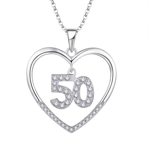YASVITTI Custom Fashion 925 Sterling Silver Heart Necklace Number 50 and 30
