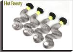 Double Weft 20 inch Brazilian Human Hair Extensions Grey Color No Shedding