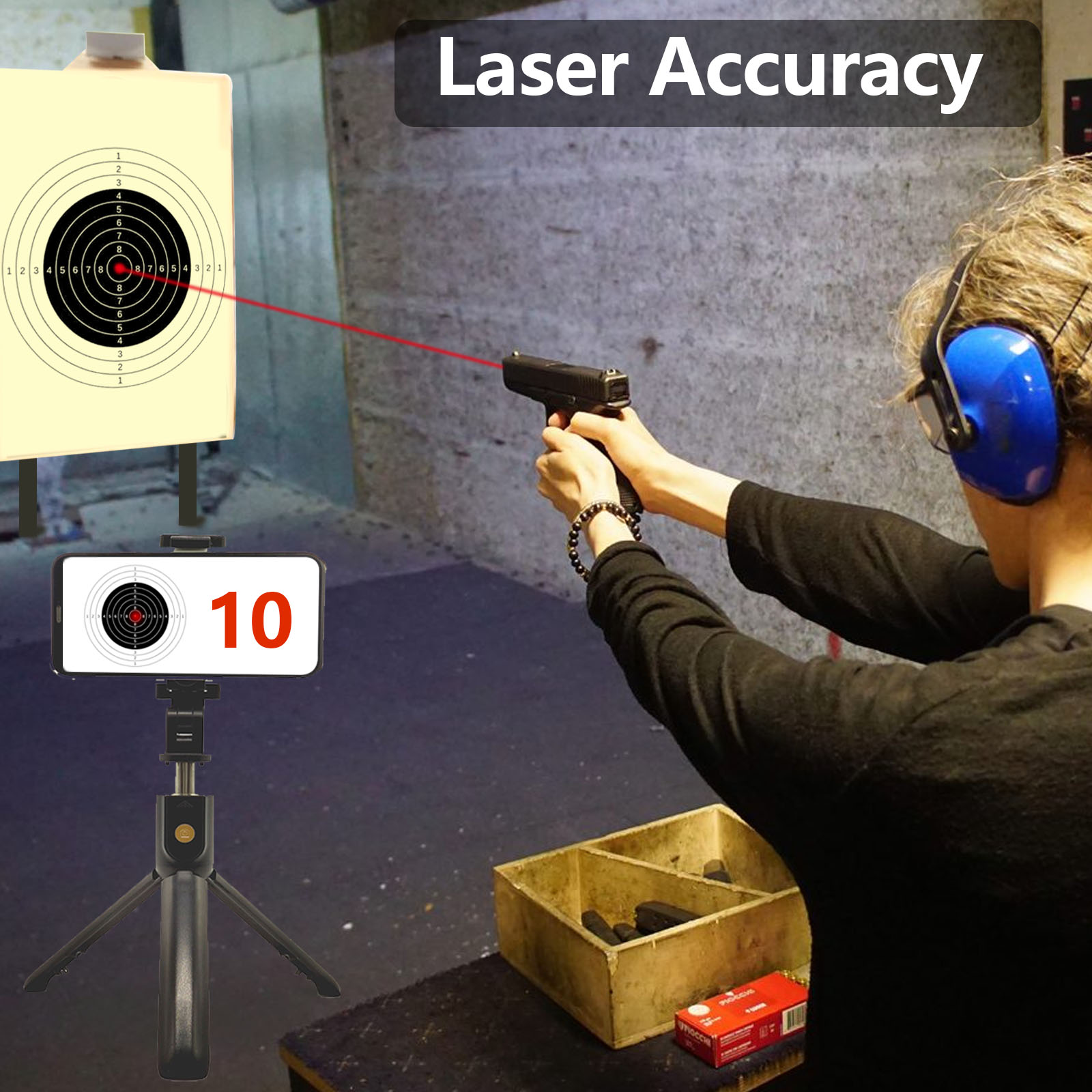 630nm - 670nm Red Shotgun Laser Cartridge 380ACP Caliber Brass