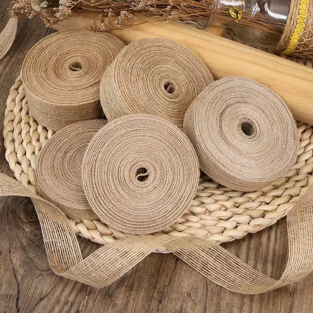 Customize Loose Weave Burlap Ribbon For Gift Packing Decoration