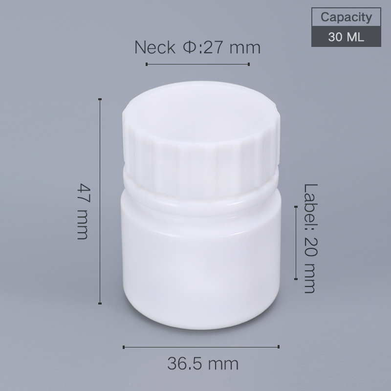 HDPE Collar Pharmaceutical Pill Bottles 50cc 4 Oz White Aluminum Foil Gasket Lid