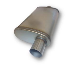 Quality Sports Oval 409 Stainless Steel Exhaust Muffler Polished wholesale