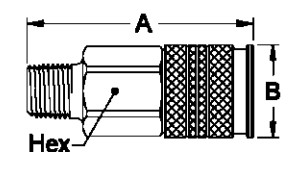 0.5 Inch NPT Pneumatic Quick Coupler , Quick Release Air Hose Fittings