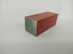 Reddish Brown Rectangle Wood Finish Aluminium Profiles , Standard Aluminum