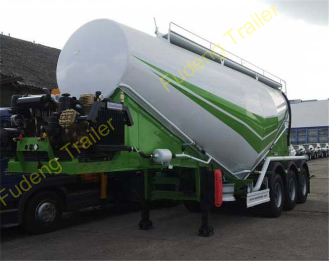 30-60 Cubic Meter Bulk Cement Tanker Trailer 3x13 Ton Axle Steel Q345B End Plate