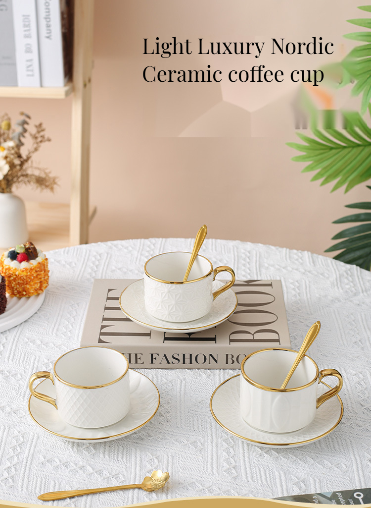 Packaged in Box Luxury White Tea Set with Elegant Bamboo Mugs and Modern Ceramic Cups