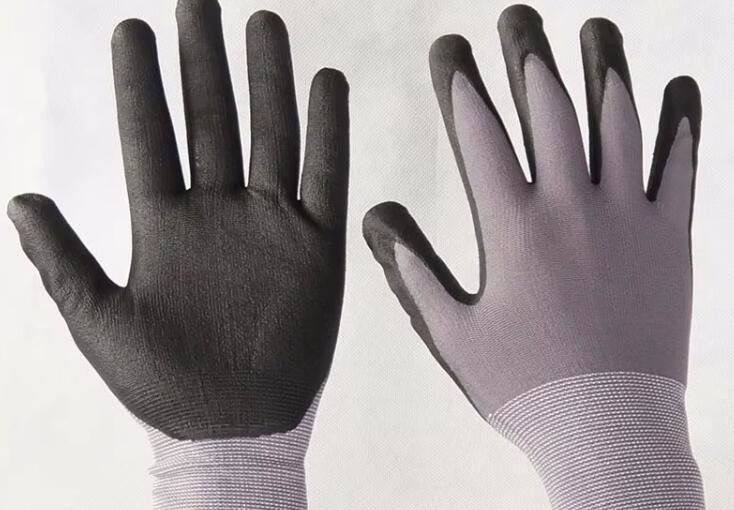 Nitrile coated work gloves 13 gauge polyester liner Nitrile foam coated for construction