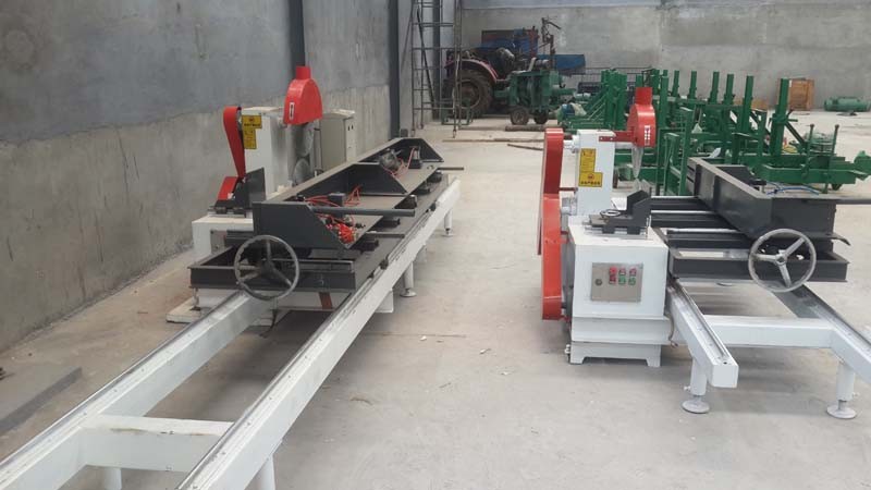 TT1500 Twin Blade Sawmill Sliding Saw Table For Hardwood Logs Cutting