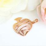 18K Rose Gold Lovely Fish Charm Pendant with Diamonds (GDN005)