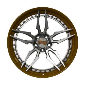 Quality factory direct custom 18 to 22 inch aluminum yellow brushed car forged wheels wholesale