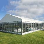House Shape Glass Marquee Tent Aluminium 6061 T6 For 100 - 200 People Tent