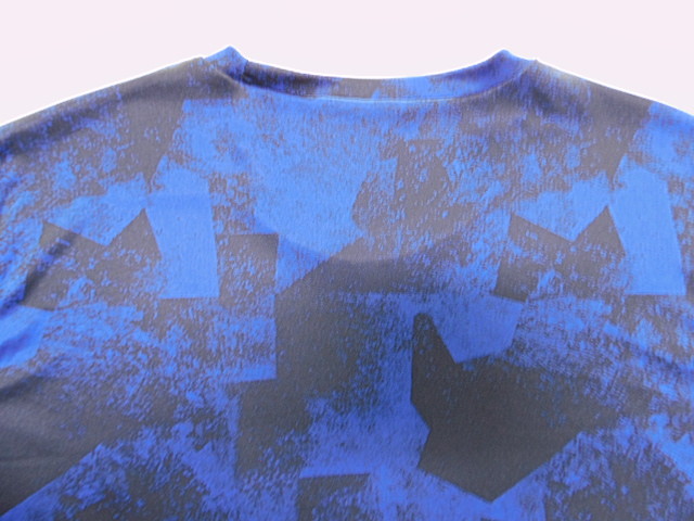 Athletic 140gsm Self Fabric Mens Round Neck T Shirt Printed Round Neck T Shirt Blue