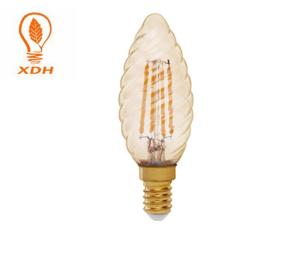 Quality Amber C35 LED Spiral Filament Bulb , SES Candle 4W LED Bulb E14 wholesale